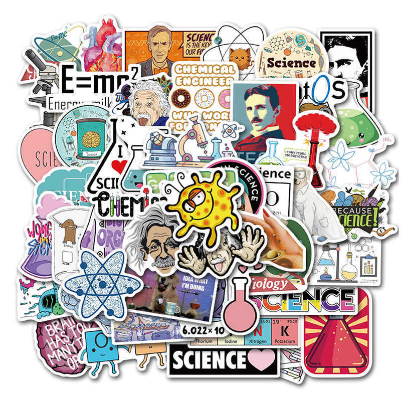 50pcs Science Stickers Chemistry Laboratory Theme Planner Diary Sticker Bomb Lot
