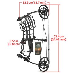 US Compound Bow Short Axis 30-70lbs Dual-use Steel Ball Arrow Hunting Fish RH LH