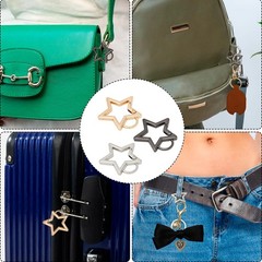 6Pcs Stars Carabiner, Zinc Alloy Star-Shaped Carabiner Keychain, Heavy Duty S…