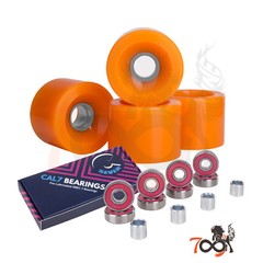 Cal 7 60mm 83A Cruiser Skateboard Orange Wheels (4 Pcs) + ABEC-7 Bearings