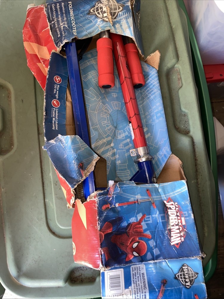 Huffy Marvel Spider-Man 2016 Inline Folding Scooter In Box Push Aluminum
