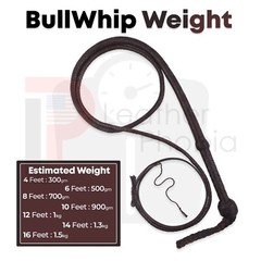 Kangaroo Hide Leather BULL WHIP 04 to 16 Feet Long 16 Plaits Indiana Jones Whip