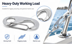 T316 Stainless Steel Gate Snap Hook 3-3/4″, 1000 Lbs WLL Marine Grade Carabiner
