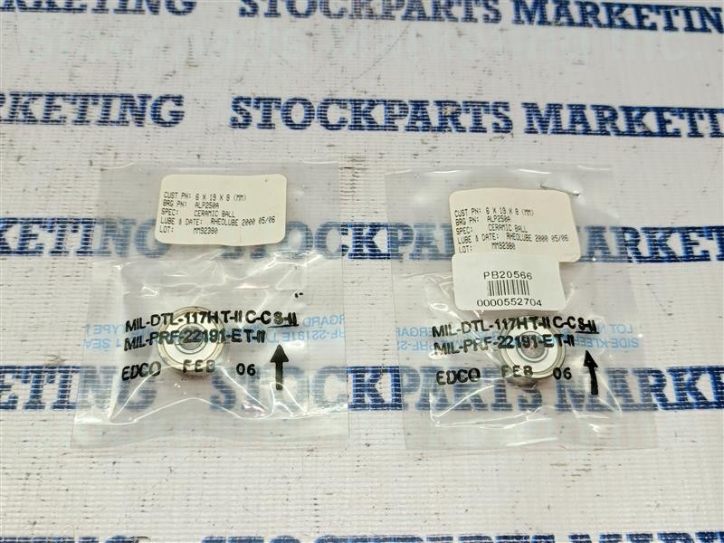 Lot 2 Pcs Edco ALP250A Ceramic Ball 6 X 19X 8 (MM) 30 Days Warranty Fast Ship!!!