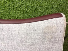 Grey Wool Felt Saddle Pad with Leather | Western Riding Pad | 30X30″ & 32X32″