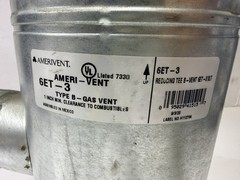 Gas Vent Tee 6 in. 3 in, 6ET-3 Aluminum Alloy and Galvanized Steel