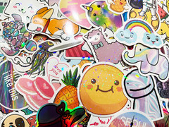1000 Random Wholesale Shiny Stickers Lot Holographic Pack Reflective Holo Decals