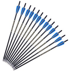 US 12Pcs 20″ Crossbow Bolts Carbon Arrows Half Moon Nocks 8.8mm Hunting Shooting