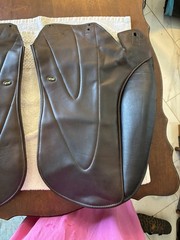 WOW SADDLE DRESSAGE FLAPS – custom color combo! Dark brown w/ black fixed block