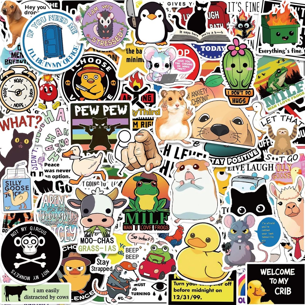 200Pcs Funny Stickers for Adults, Sarcastic Stickers Hilarious Dark Humor Mem…