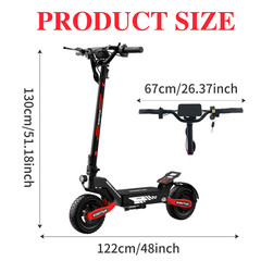 EOEOTWO Electric Scooter for Adult 48V13AH 30MPH 11» Off-road Fast E-Scooter