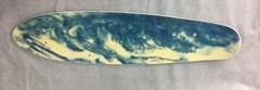 Vintage NOS 1970s MPI Old School Skateboard Deck Fiberglass Kicktail Blue Marble