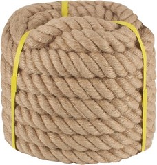 Twisted Manila Rope 1-1/2 in x 50 ft Natural Thick Hemp Rope for Railing Dock…
