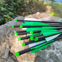 12PCS Archery 20″ Carbon Crossbow Bolts OD8.8mm 125Grain Removable Tips Hunting