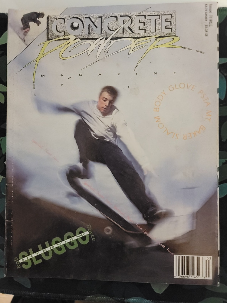 CONCRETE POWDER SKATEBOARD/SNOWBOARD MAGAZINE 1991 SLUGGO BOYCE INTERVIEW