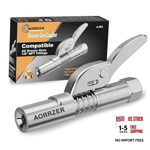 Grease Gun Coupler, Strong Lock on Grease Couplers, 12000 PSI High 1 PC