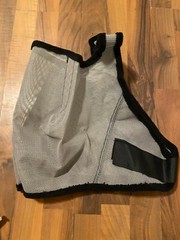 NEW BAR NONE HORSE SIZE 800-1200 LBS FLY MASK GRAY WITH BLACK FLEECE TRIM