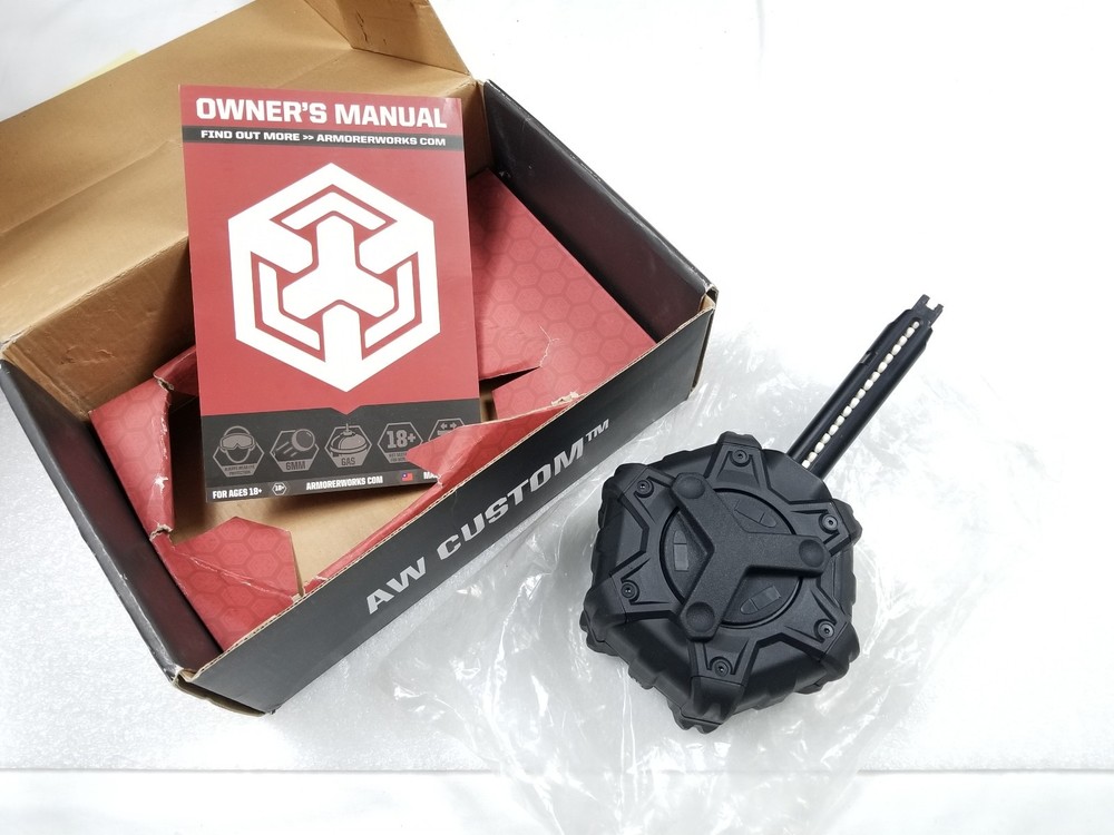 AW Custom Drum Magazine for Airsoft Glock Gas Blow Back