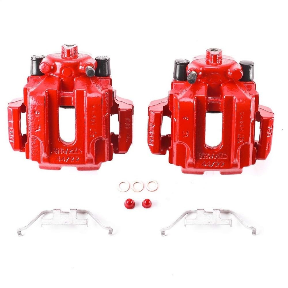 Power Stop Rear S3328 Pair of High-Temp Red Powder Coated Calipers For BMW 33…