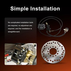 Rear Hydraulic Disc Brake Caliper System Pads Disk Rotor Set for Go Kart 200cc