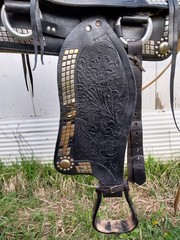 Vintage Western Silver Show Parade Saddle Doule Rigging 15″ Simco Fair Condition