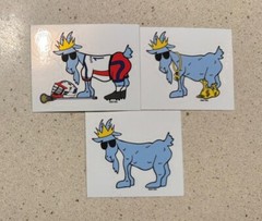 Goat USA Chuck Blue, Lacrosse & Player, $bags and Freedom USA Lot Of 5 Stickers