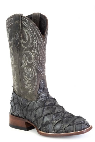 Men’s Stetson Amazon Pirarucu Boots Handcrafted JBS Collection Gray