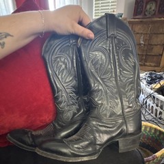 Tony Lama Western Boots Black Leather 6238 Men’s Size 11 D