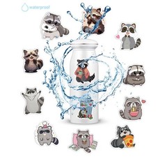 20Pcs Random Cute Raccoon Animal Cartoon Waterproof Stickers