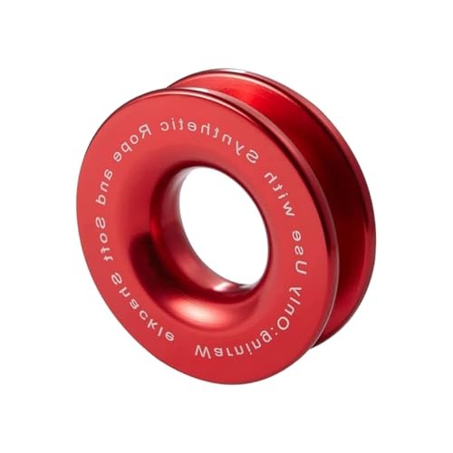 Car Winch Snatch Recovery Ring, Aluminum Alloy Vehicle Snatch Block Pulley Red