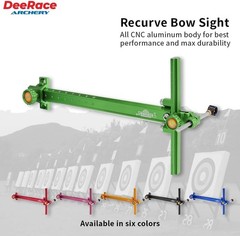 DeeRace Adjustable T-Shaped Archery Recurve Bow Sight with Single Optical Fiber