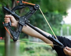 60LBS Compound Bow Slingshot Laser Bow Fun Men Outdoor Shooting Steel Balls Set