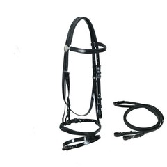 Horse English Tack Soft Biothane Bridle with Free Reins & Loose Ring Bit