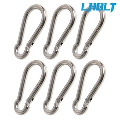 LABLT Stainless Steel 304 Spring Snap Hook Carabiner Clips 264 Lbs Set Of 6