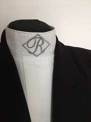 English Hunt Seat Ratcatcher White Show Bib Dickie With Personalized Collar