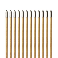 12PC 8.5mm Arrows Shaft Oak White Wood 83.5cm Wooden DIY Archery Bow Hunting