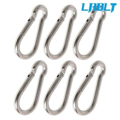 LABLT Stainless Steel 304 Spring Snap Hook Carabiner Clips 264 Lbs Set Of 6