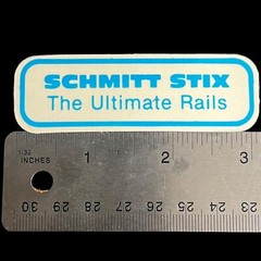 Vtg 1980’s Schmitt Stix Skateboards The Ultimate Rails Sticker In Blue