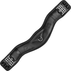 Exion Dressage Girth 18″ 45cm Anatomical Black Leather Calfskin Padded Monoflap