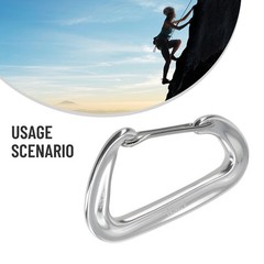 D Shape Clip Carabiner 12KN Aluminium Backpack Hook D Shape Hook Portable