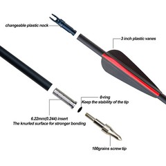 12 Mixed Carbon arrows hunting target arrows bow down bow long bow reverse bow