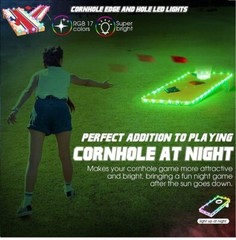 2set Multi‑Color LED Cornhole Board Lights – Full‑Size Night Play Game Holiday