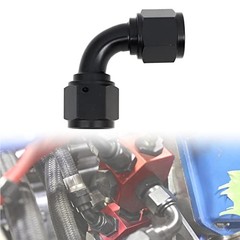 Female to Female Swivel Coupler Fitting Adapter Aluminum Black 8AN 90 Degree