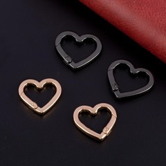 HINZIC 4pcs Heart Shaped Keychain Clip, Zinc Alloy Heavy Black(L) & Gold(M)
