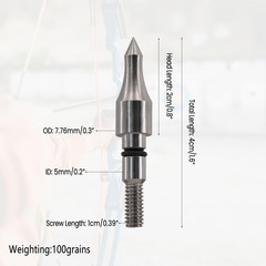 25 PCS Archery Arrow Tips for Archery Target Practice 100/125 Grain Arrowhead