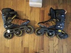 Poweslide Black Orange Inline Skates Rollerblades Men’s 9