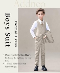 Addneo Boys Suits Slim Fit Size 16 Formal Suit For Kids Toddler Tuxedos