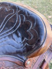 14” Simco 7400 Tooled Leather Saddle FQHB