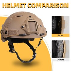 Tactical Helmet with Headset,Adjustable Cover Medium, TAN