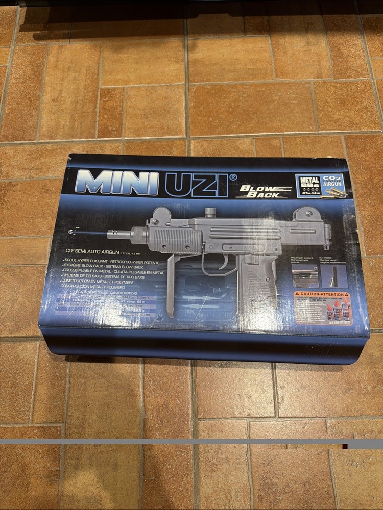 Mini UZI W/Folding Stock – Blowback CO2 Airgun New in Box – Never Fired
